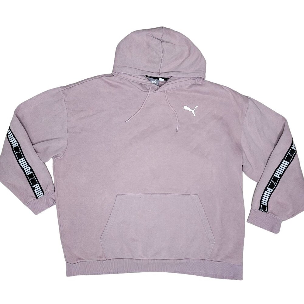 Puma Men's XL Lilac Hoodie With Kangaroo Pocket & Puma Logo On Sleeves